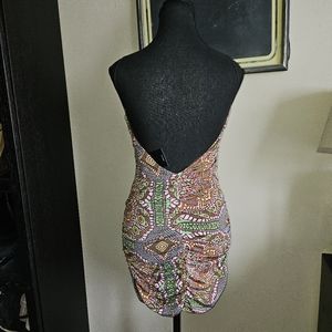 Forever 21 Multicolor Printed Mini Dress - Pink, Green, Orange